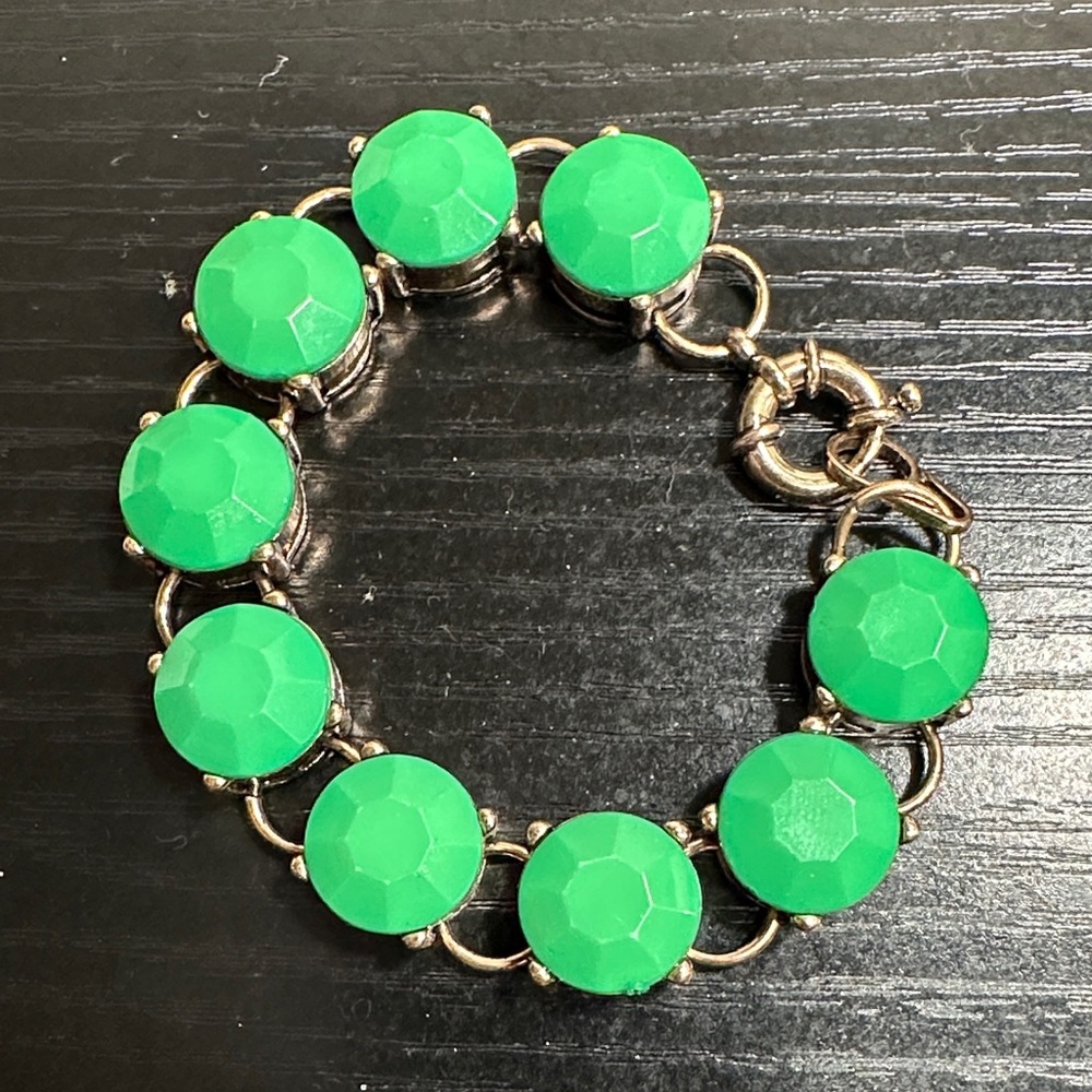 *FREE* Green Round Stone Link Bracelet - Women Jewelry